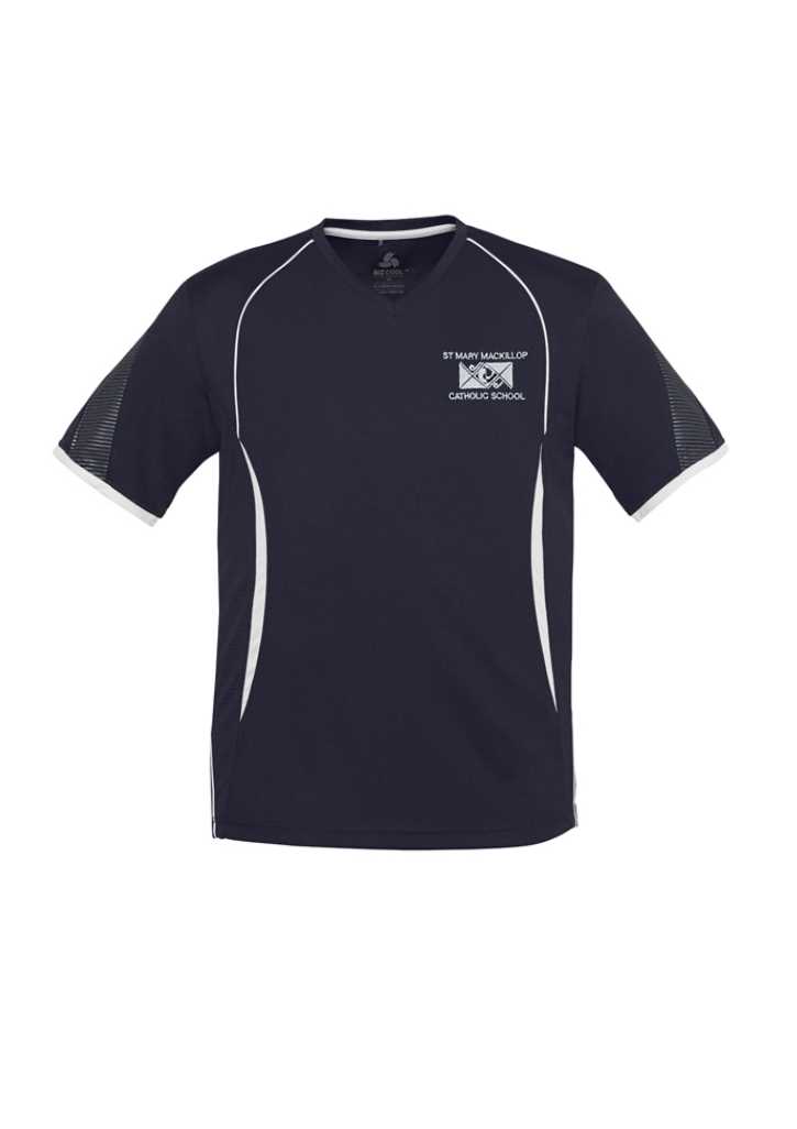 St Mary Mackillop School PE Tee Navy/White